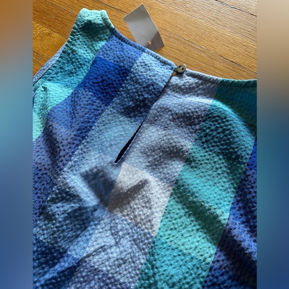 Blue Plaid with Open Back LOFT Dress, XL, NWT - Picture 9 of 10